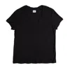 Vænn Women's Slub Deep V Tee Black In Black