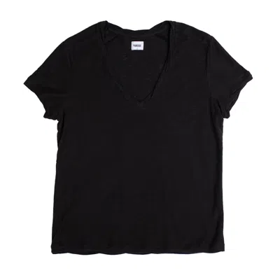 Vænn Women's Slub Deep V Tee Black