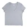 Vænn Women's Slub Deep V Tee City Grey In Grey