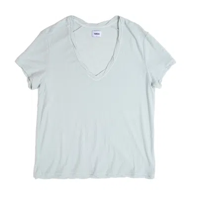 Vænn Women's Slub Deep V Tee Milky Green