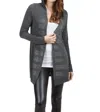 Vocal Apparel Hooded Cardigan With Stud Detail In Charcoal In Pink