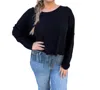 VOCAL APPAREL JUNIPER METAL FRINGE HEM SWEATER IN BLACK