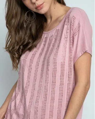 Vocal Apparel Love Is Blind Short Sleeve Top In Dusty Rose In Pink