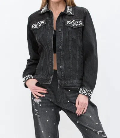 Vocal Apparel Pearl Embellished Jacket In Black