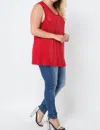 Vocal Apparel Plus Size Rhinestone Tank Top In Red In Red