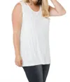 Vocal Apparel Plus Size Rhinestone Tank Top In White In White