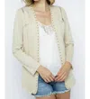 Vocal Apparel Stud Jacket With Shoulder & Side Zippers In Natural In Neutral