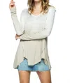 VOCAL APPAREL TIE DYE OMBRE SEQUIN LONG SLEEVE TOP IN TAUPE
