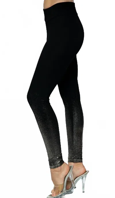Vocal Apparel Women's Foil Accent On Bottom Leggings In Black