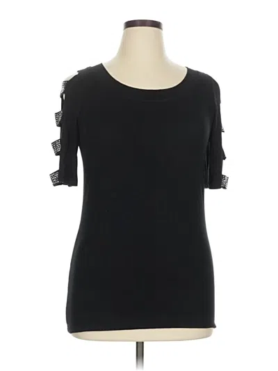 Pre-owned Vocal Short Sleeve Top Black Cold Shoulder Neckline Tops