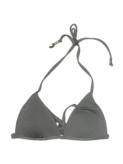 Pre-owned Voda Swim Swimsuit Top Gray Chevron/herringbone Pattern Swimwear