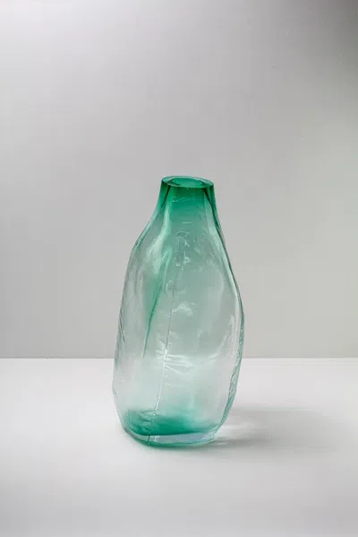 Pre-owned Vogel Studio 105 Ltr Forms, New Emerald Green, Handmade Glass Object By