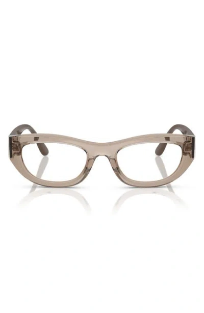 Vogue 49mm Oval Optical Glasses In Brown
