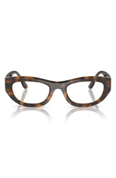 Vogue 49mm Oval Optical Glasses In Havana