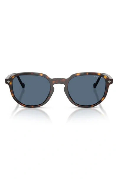 Vogue 51mm Irregular Sunglasses In Dark Havana/dark Blue