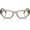 Vogue 51mm Oval Optical Glasses In Brown