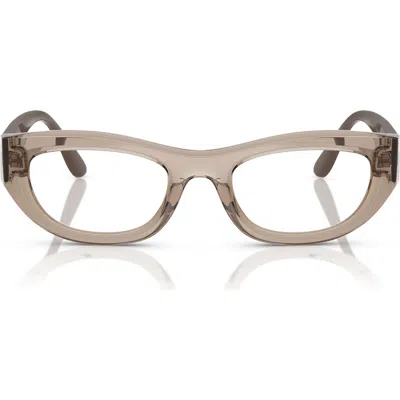 Vogue 51mm Oval Optical Glasses In Brown