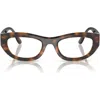 Vogue 51mm Oval Optical Glasses In Brown