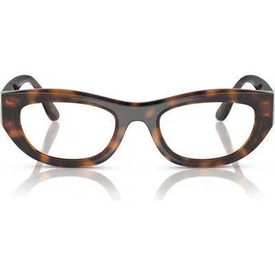 Vogue 51mm Oval Optical Glasses In Brown