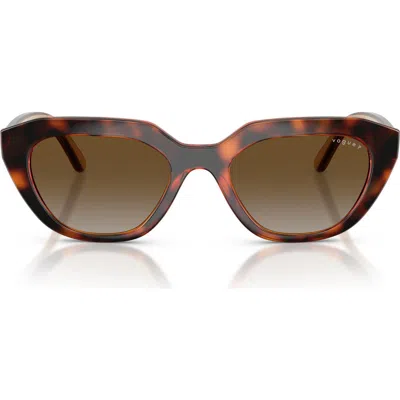 Vogue 51mm Polarized Cat Eye Sunglasses In Dark Havana/brown Polar