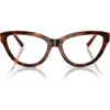 Vogue 52mm Cat Eye Optical Glasses In Dark Havana