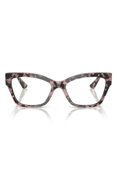 Vogue 52mm Cat Eye Optical Glasses In Pink Tortoise