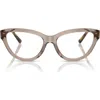 Vogue 52mm Cat Eye Optical Glasses In Transparent Grey