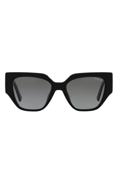 Vogue 52mm Gradient Irregular Sunglasses In Black/grey Gradient