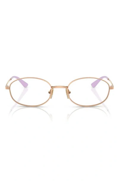 Vogue 52mm Oval Optical Glasses In Rose Gold