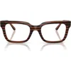 Vogue 52mm Pillow Optical Glasses In Brown Havana