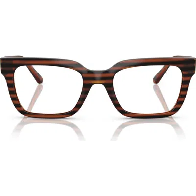 Vogue 52mm Pillow Optical Glasses In Brown Havana