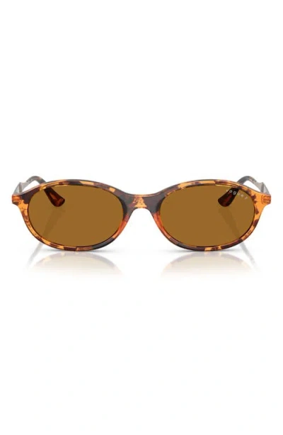 Vogue 52mm Polarized Oval Sunglasses In Yellow Havana