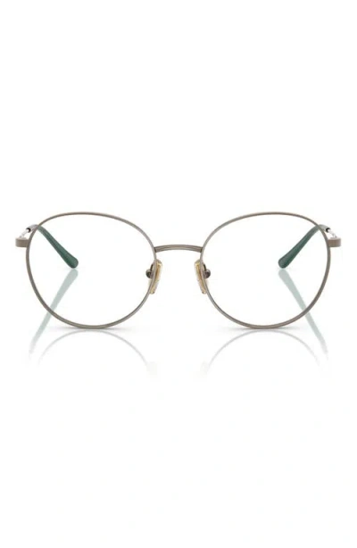 Vogue 52mm Round Optical Glasses In Lite Brown
