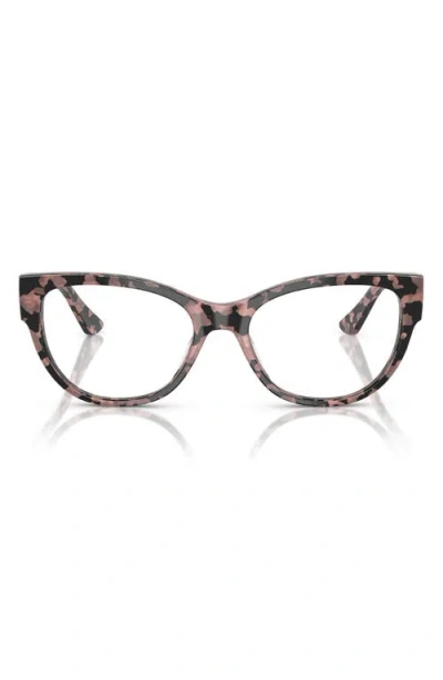 Vogue 53mm Cat Eye Optical Glasses In Pink Tortoise