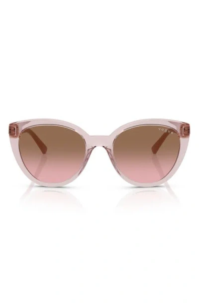 Vogue 53mm Cat Eye Sunglasses In Transparent Pink