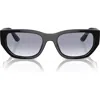 Vogue 53mm Gradient Rectangular Sunglasses In Black/clear Gradient
