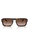 Vogue 53mm Gradient Square Sunglasses In Dark Havana