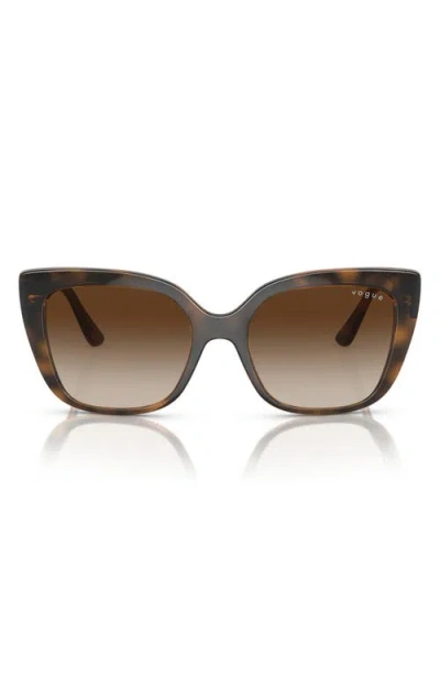 Vogue 53mm Gradient Square Sunglasses In Dark Havana/brown Gradient