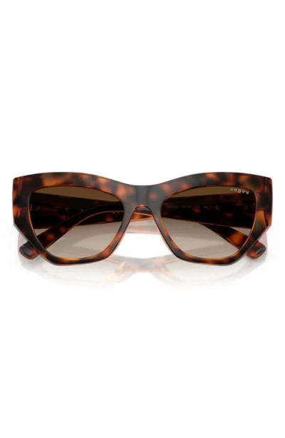 Vogue 53mm Irregular Sunglasses In Dark Havana