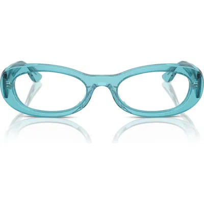 Vogue 53mm Oval Optical Glasses In Turquoise
