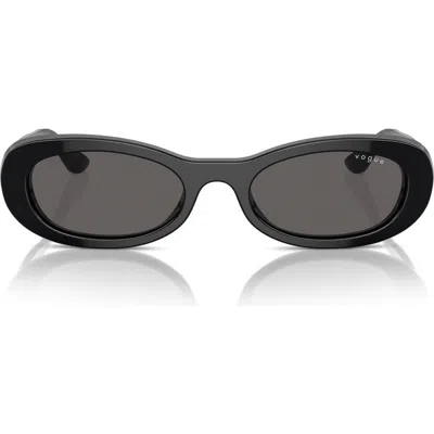 Vogue 53mm Oval Sunglasses In Black/ Black Smoke