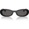 Vogue 53mm Oval Sunglasses In Black/black Smoke