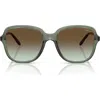 Vogue 53mm Polarized Square Sunglasses In Green Gradient