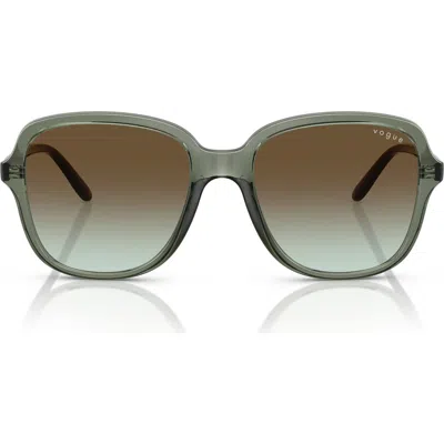 Vogue 53mm Polarized Square Sunglasses In Green Gradient