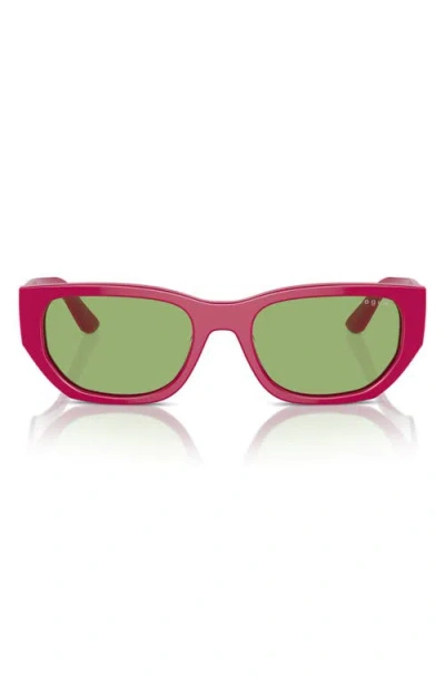Vogue 53mm Rectangular Sunglasses In Fuchsia/light Green