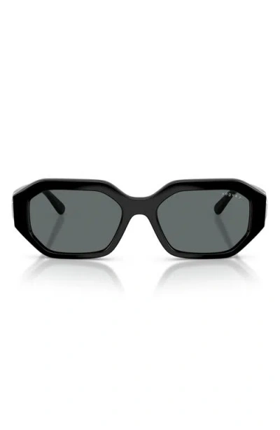 Vogue 54mm Geometric Polarized Sunglasses In Black/dark Grey Polar