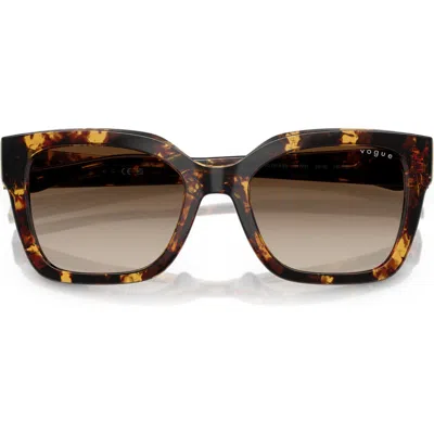 Vogue 54mm Polarized Square Sunglasses In Blond Havana