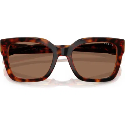 Vogue 54mm Polarized Square Sunglasses In Dark Havana