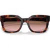 Vogue 54mm Polarized Square Sunglasses In Red Havana