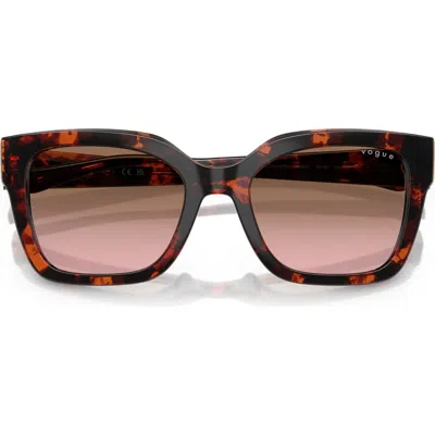 Vogue 54mm Polarized Square Sunglasses In Red Havana